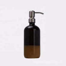 16oz Cosmetic packaging black glass spray bottles full set 500ml amber glass bottle with black pump